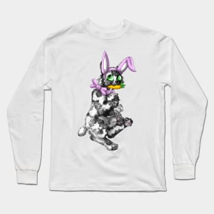 Bobtail BunnyCat: Salt & Pepper (Pink) Long Sleeve T-Shirt